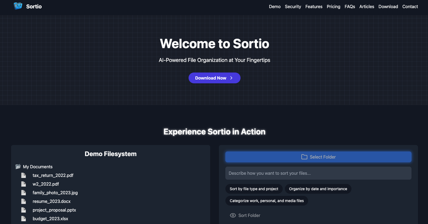 Sortio screenshot