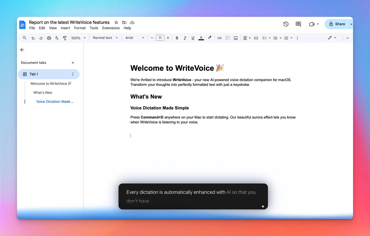 WriteVoice screenshot