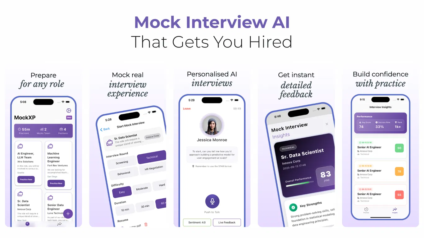 MockXP - Interview Prep AI screenshot