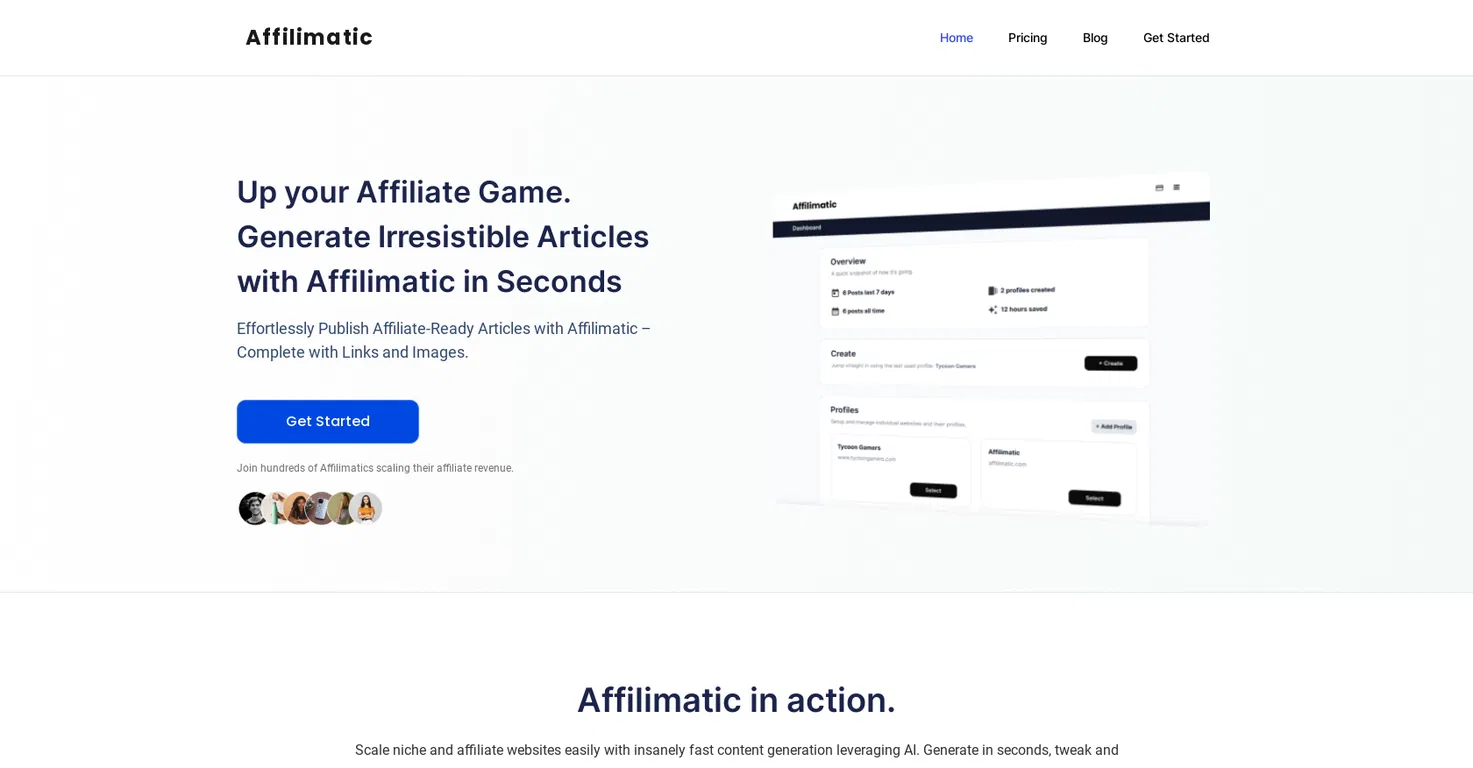 Affilimatic screenshot