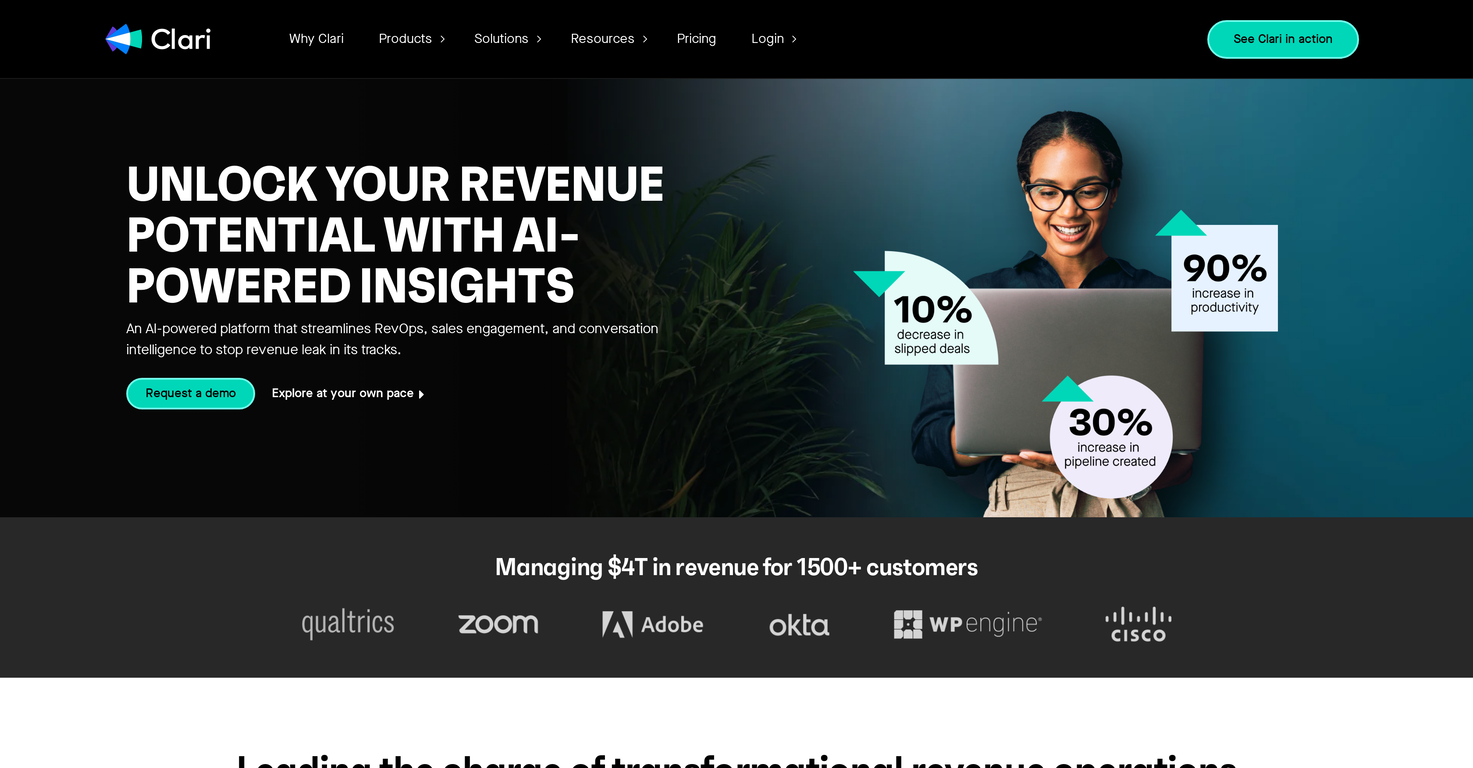 Clari Revenue Platform screenshot