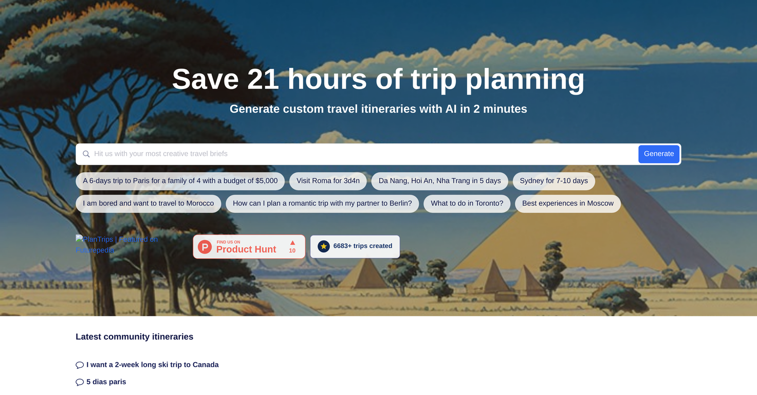 Plantrips screenshot