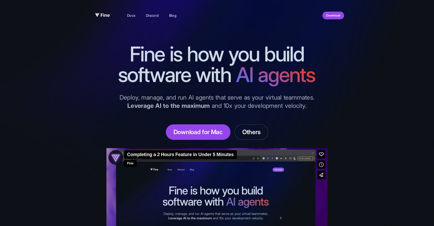 Fine.dev screenshot