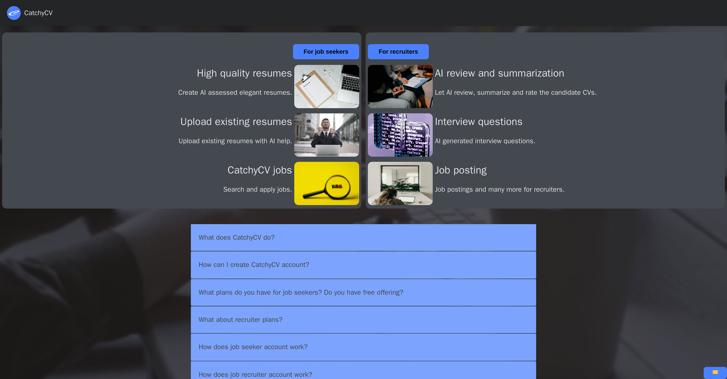 CatchyCV screenshot