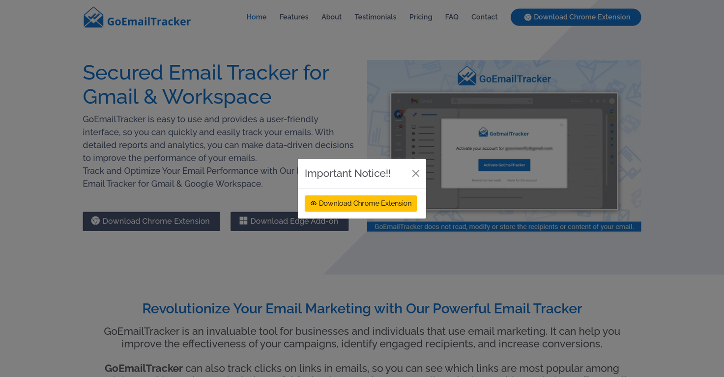 GoEmailTracker screenshot