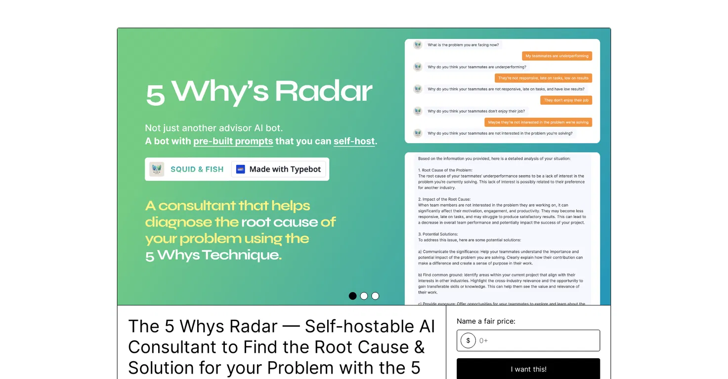 5 Whys Radar screenshot