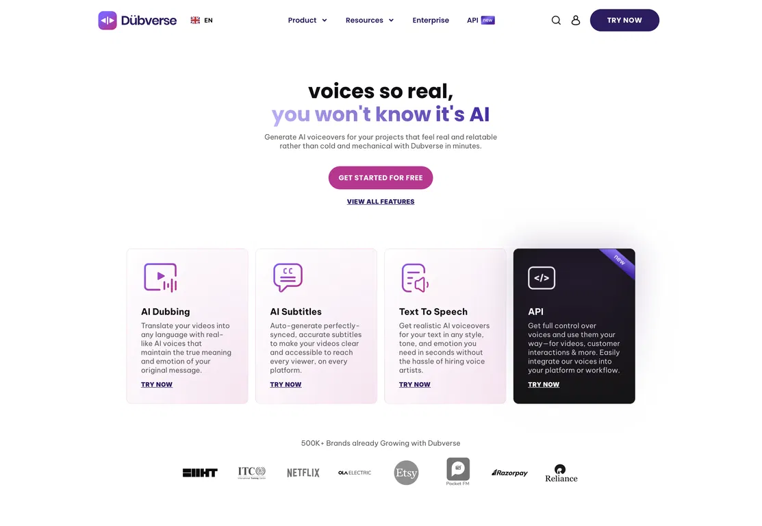 Dubverse.ai screenshot