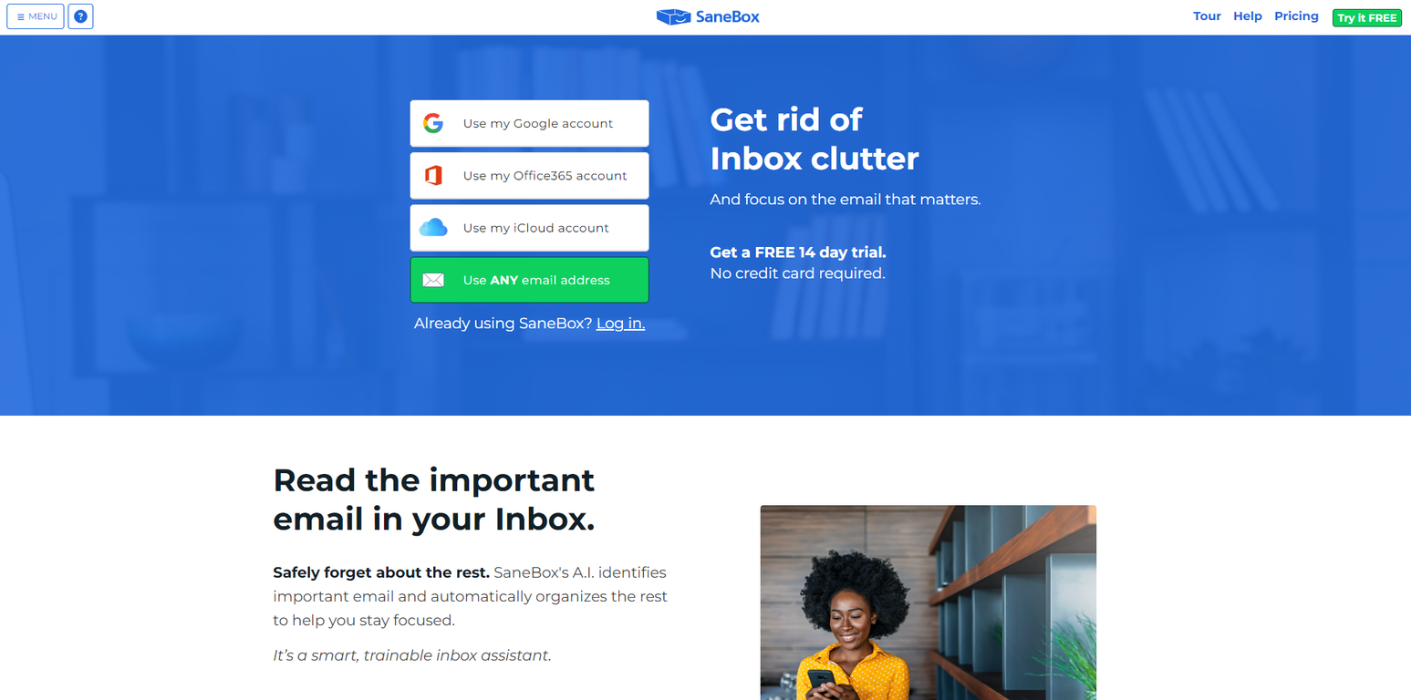 SaneBox screenshot
