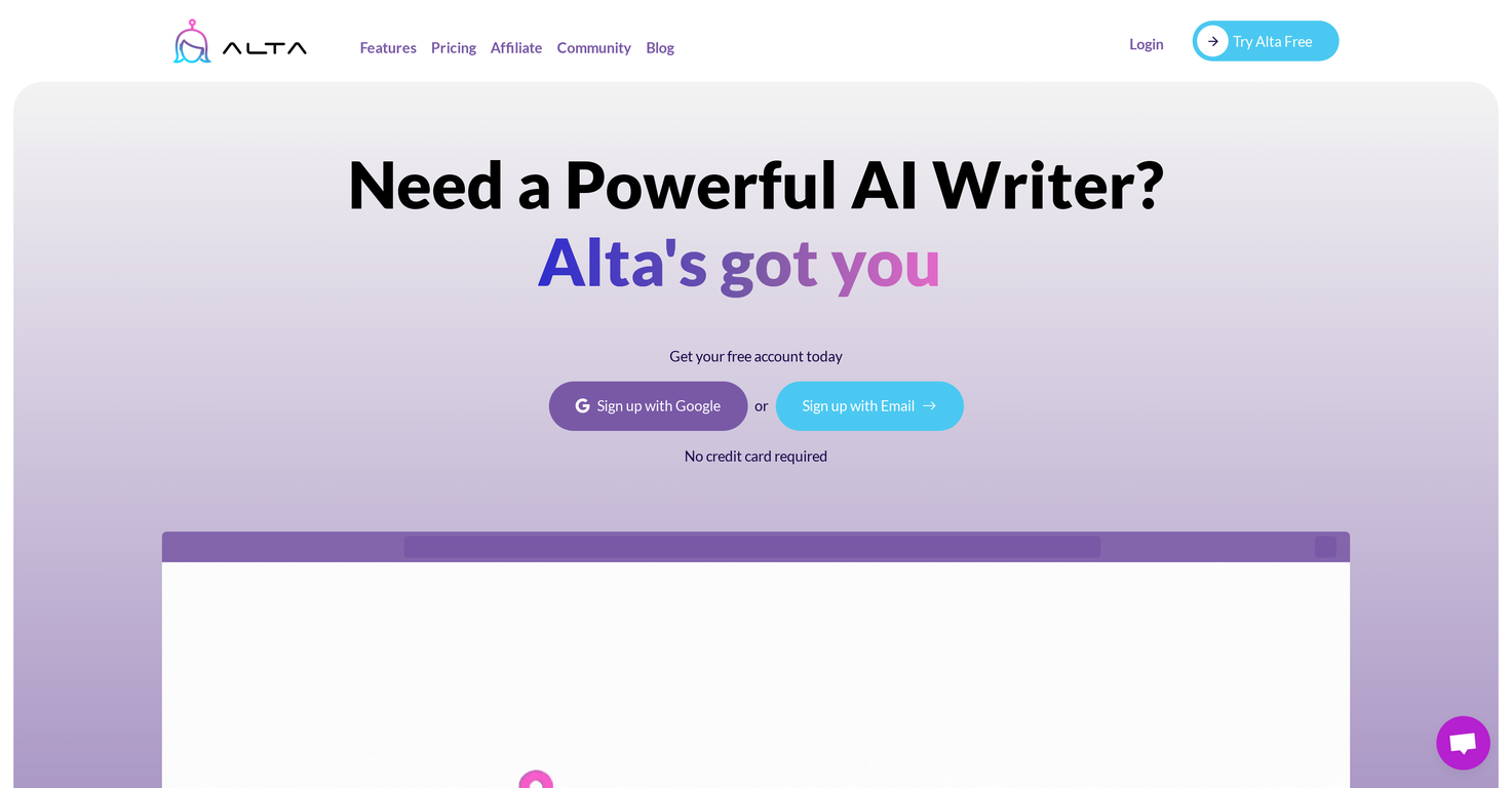 Alta screenshot