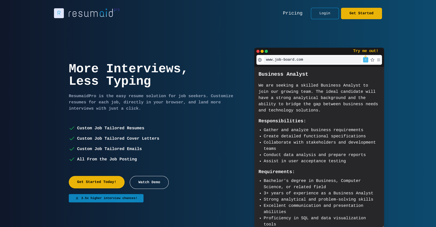 ResumaidPro screenshot