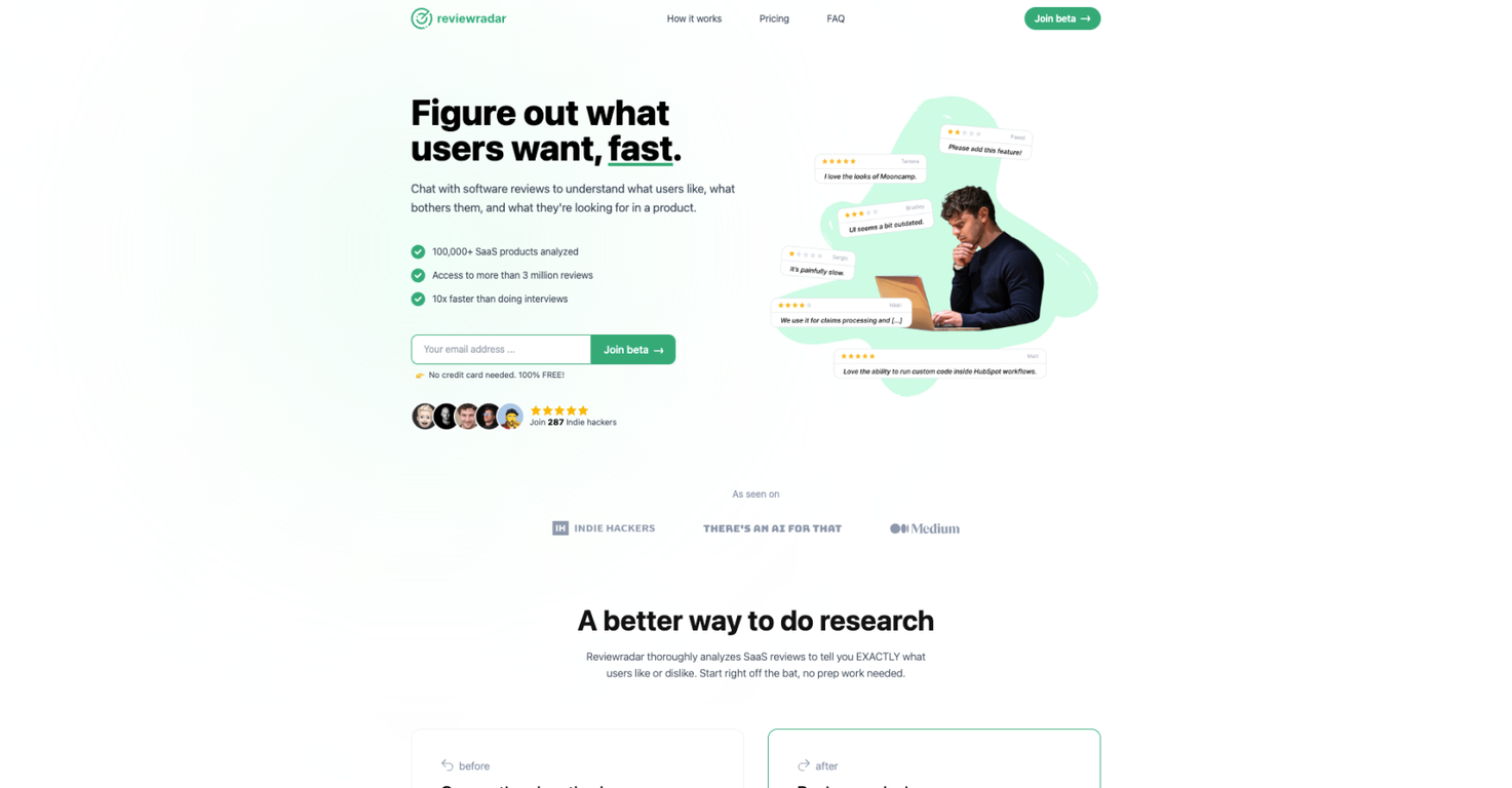 Review Radar screenshot