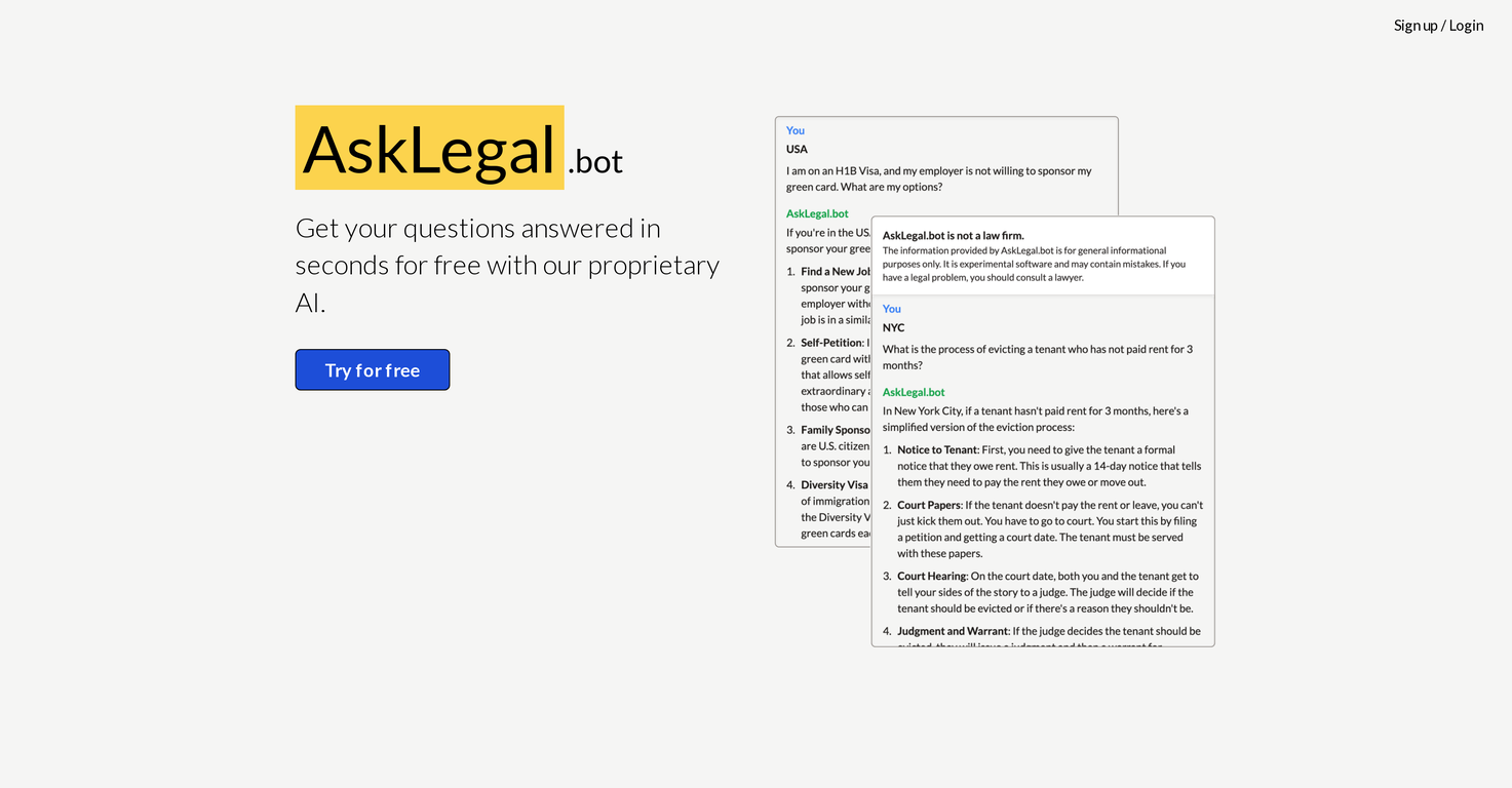 AskLegal.bot screenshot