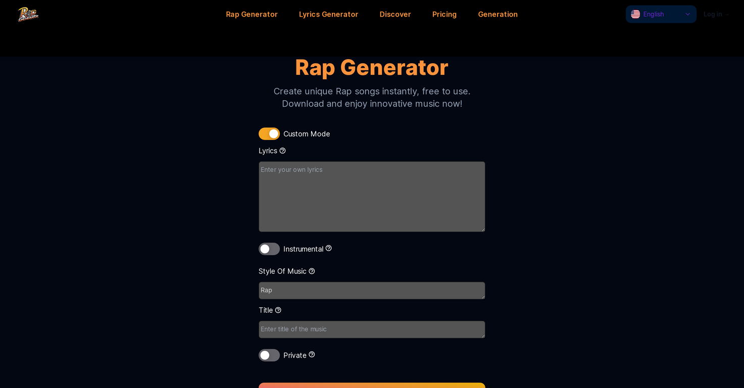 Rap Generator screenshot