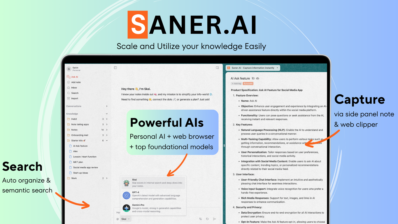 Saner.ai screenshot