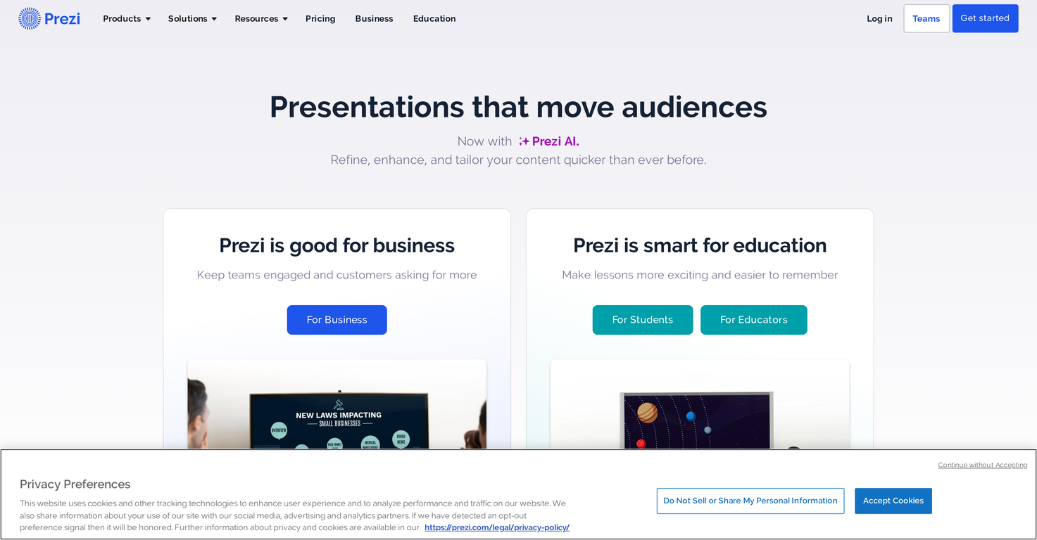 Prezi screenshot