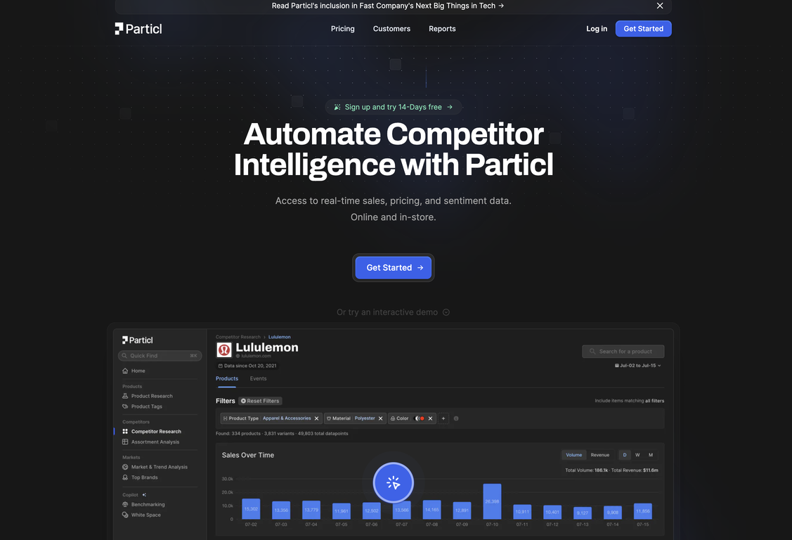 Particl screenshot
