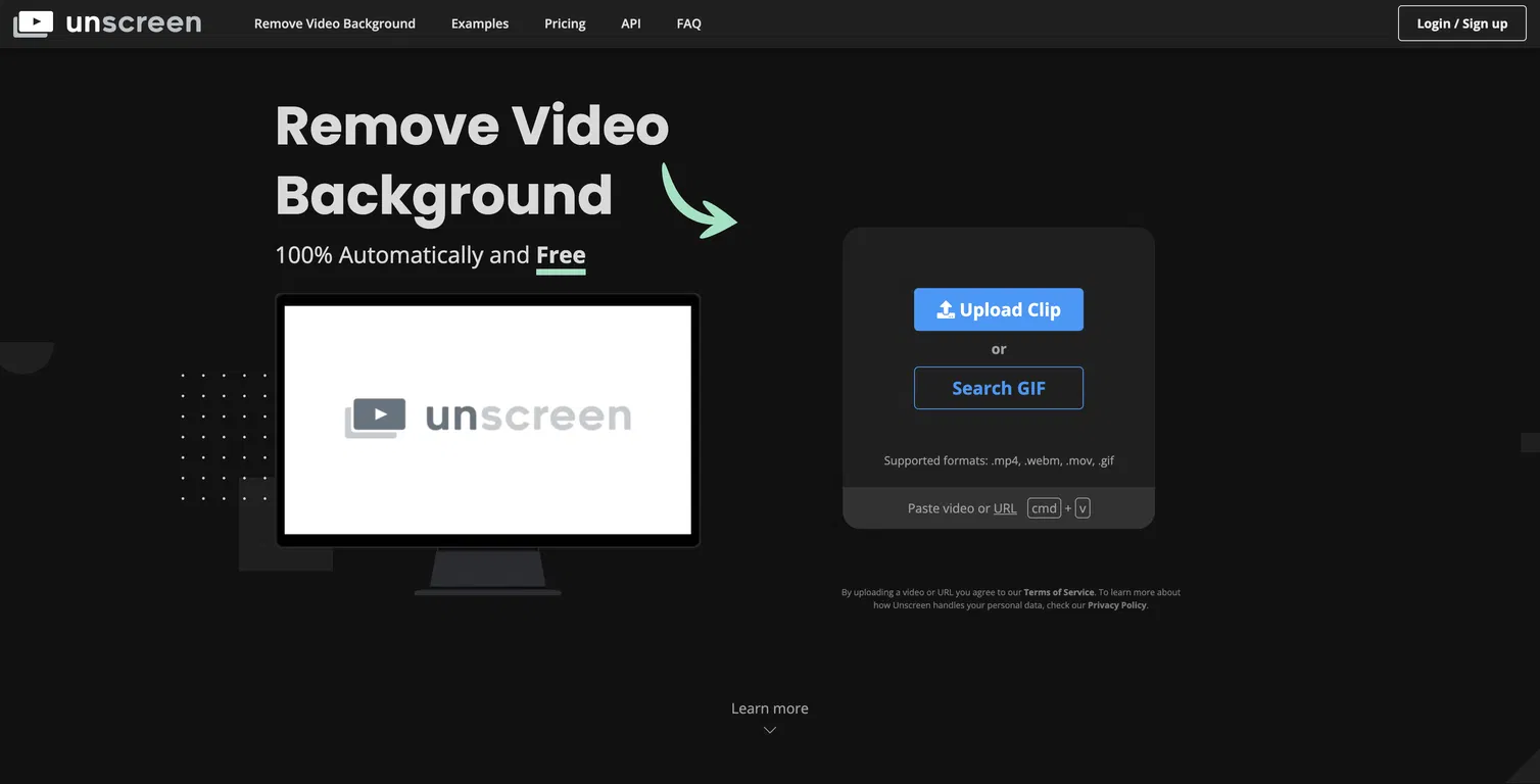 Unscreen screenshot