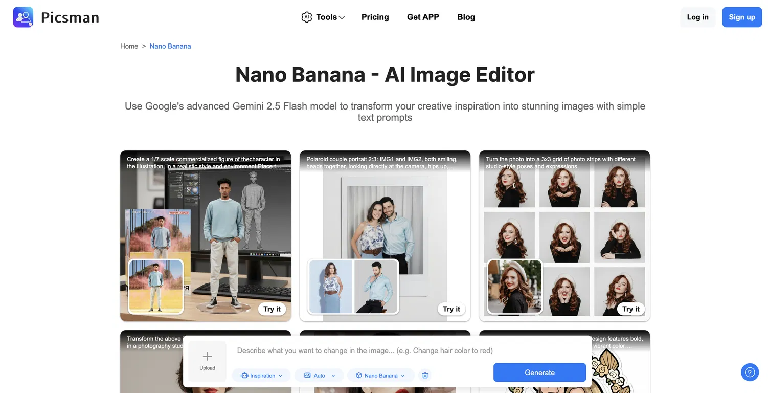 Nano Banana | Picsman AI screenshot