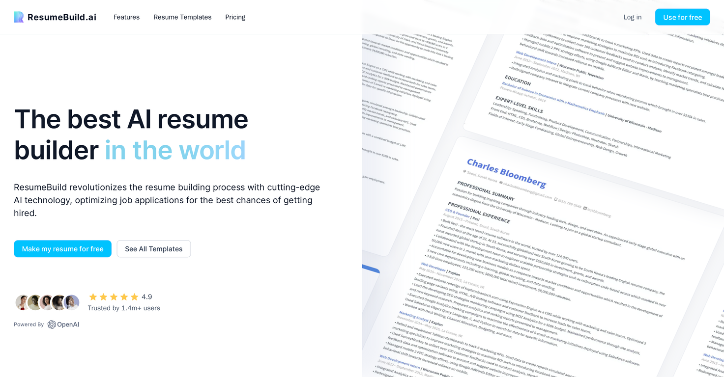 ResumeBuild screenshot