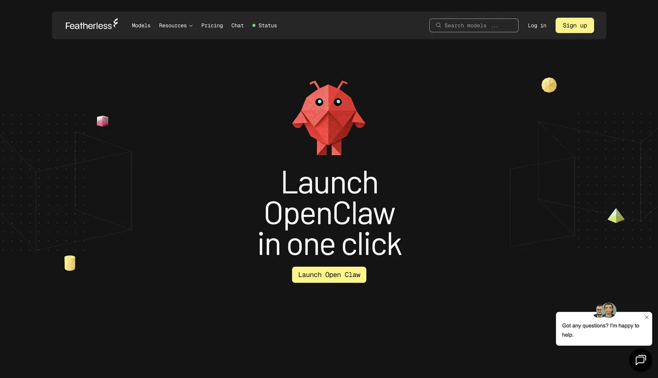 Featherless- Managed OpenClaw screenshot