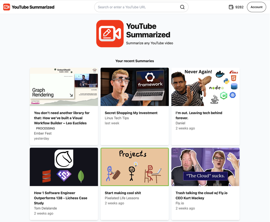 YouTube Summarized screenshot