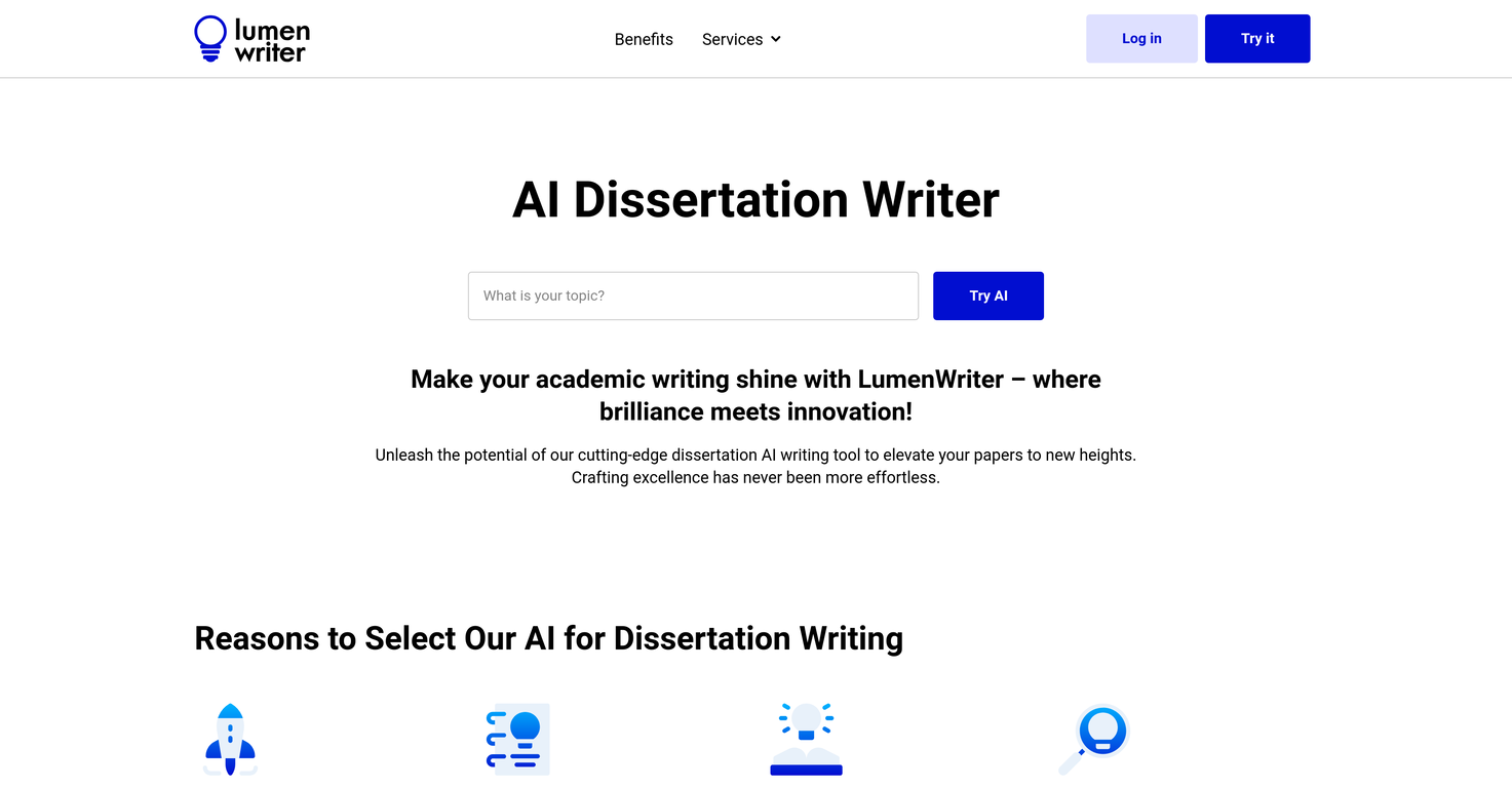 LumenWriter.ai - AI Dissertation Writer screenshot