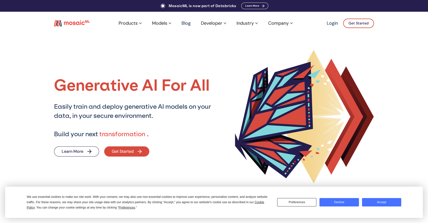 MosaicML screenshot