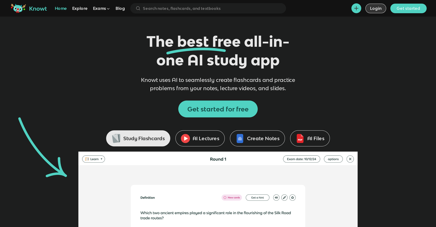 Knowt screenshot