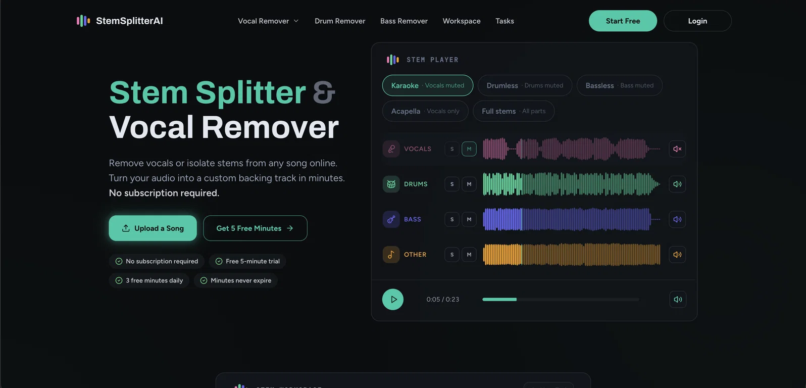 StemSplitterAI screenshot