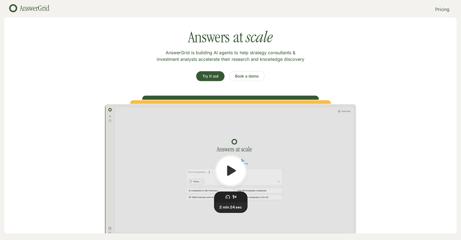 AnswerGrid screenshot