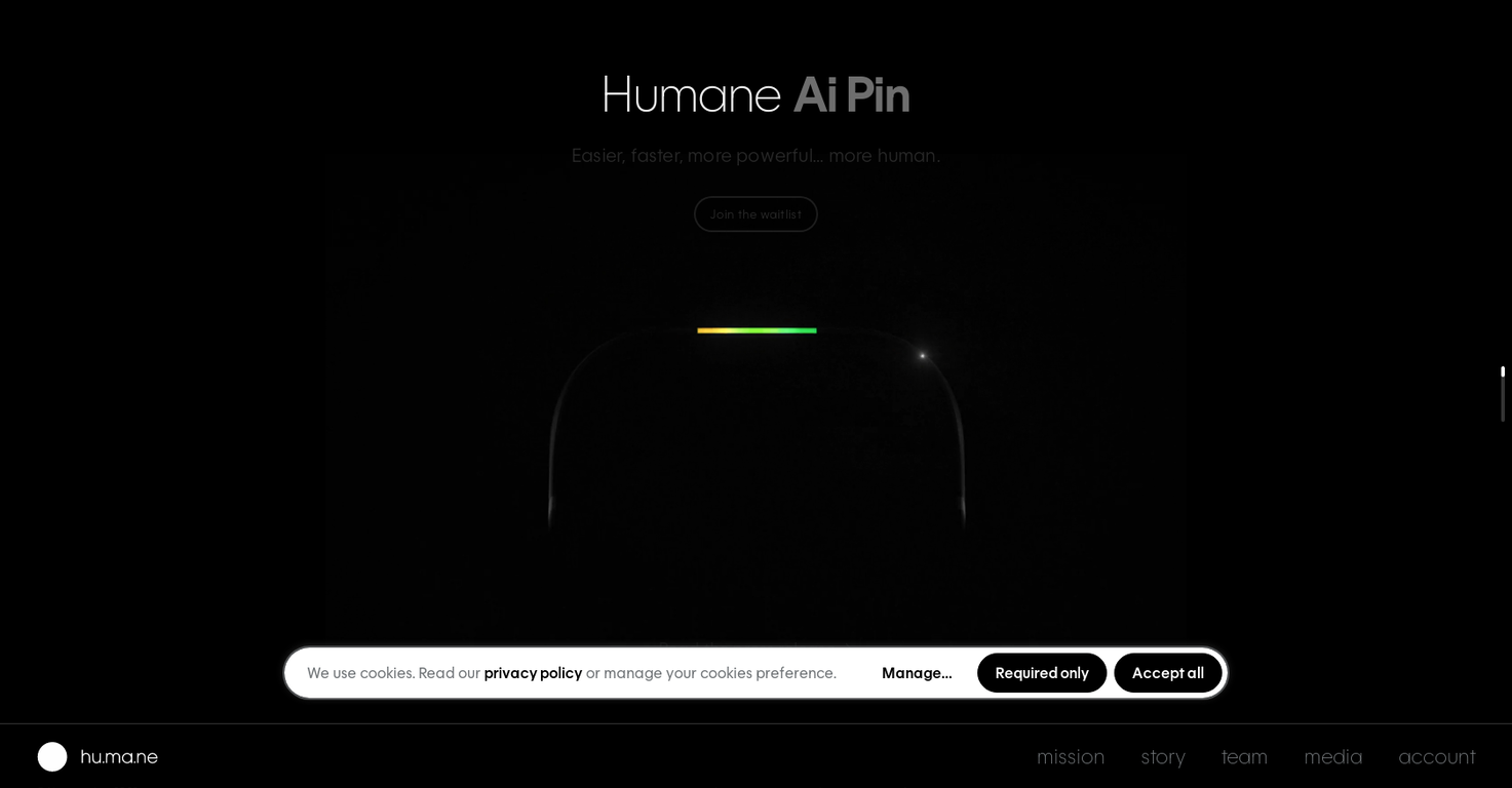 Humane AI pin screenshot