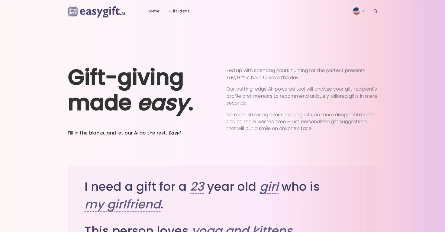 Easygift.ai screenshot