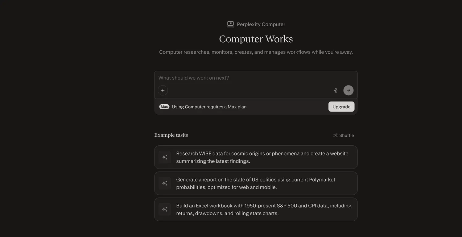 Perplexity Computer screenshot