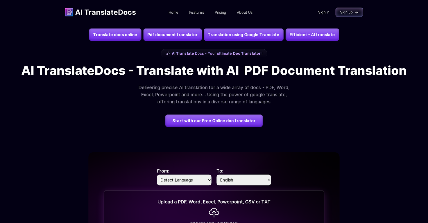 AI TranslateDocs screenshot