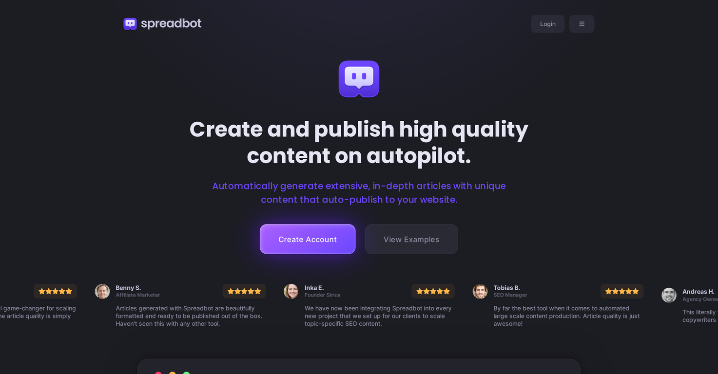 Spreadbot screenshot