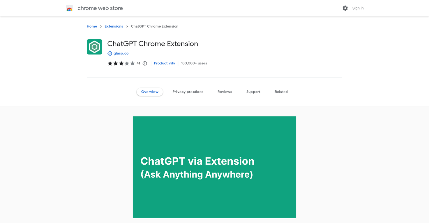ChatGPT Chrome Extension screenshot