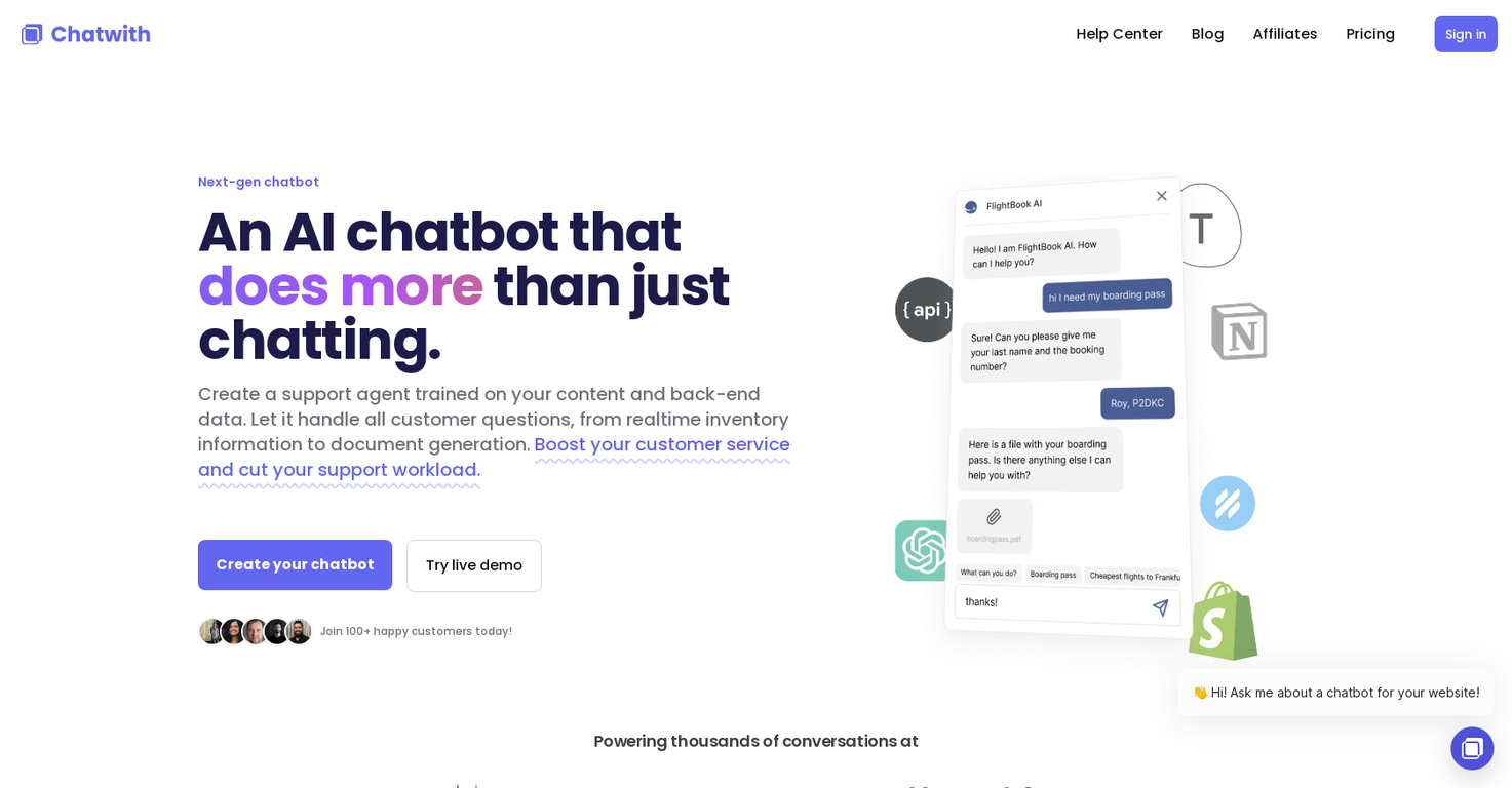 Chatwith screenshot
