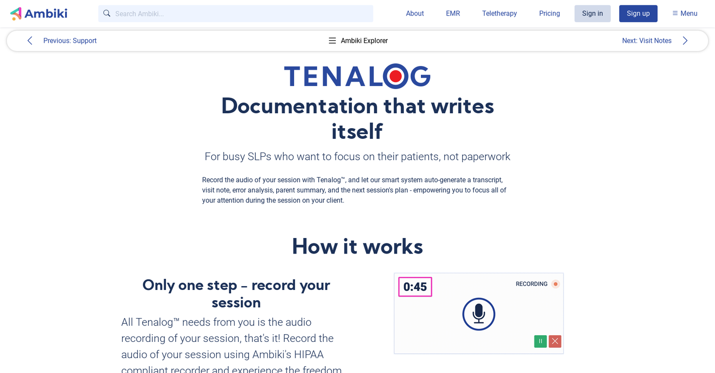 Tenalog screenshot