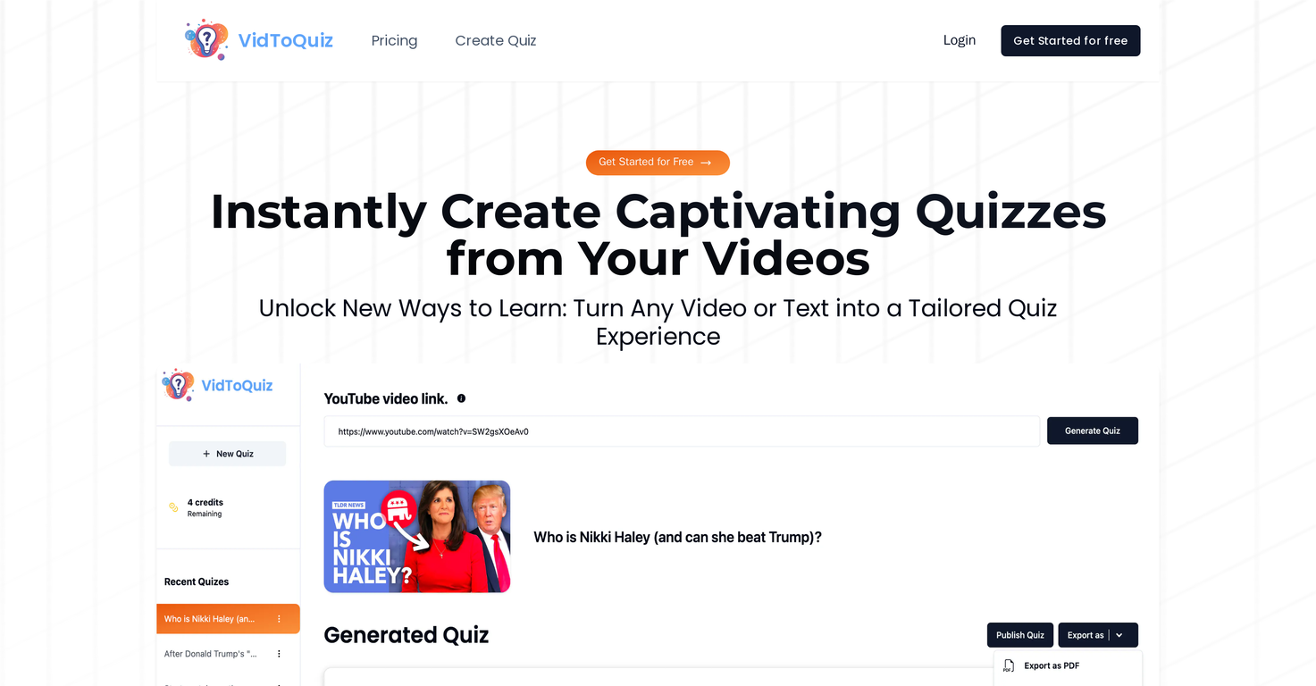 VidToQuiz screenshot