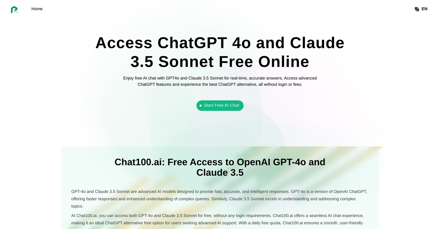 Chat100.ai screenshot