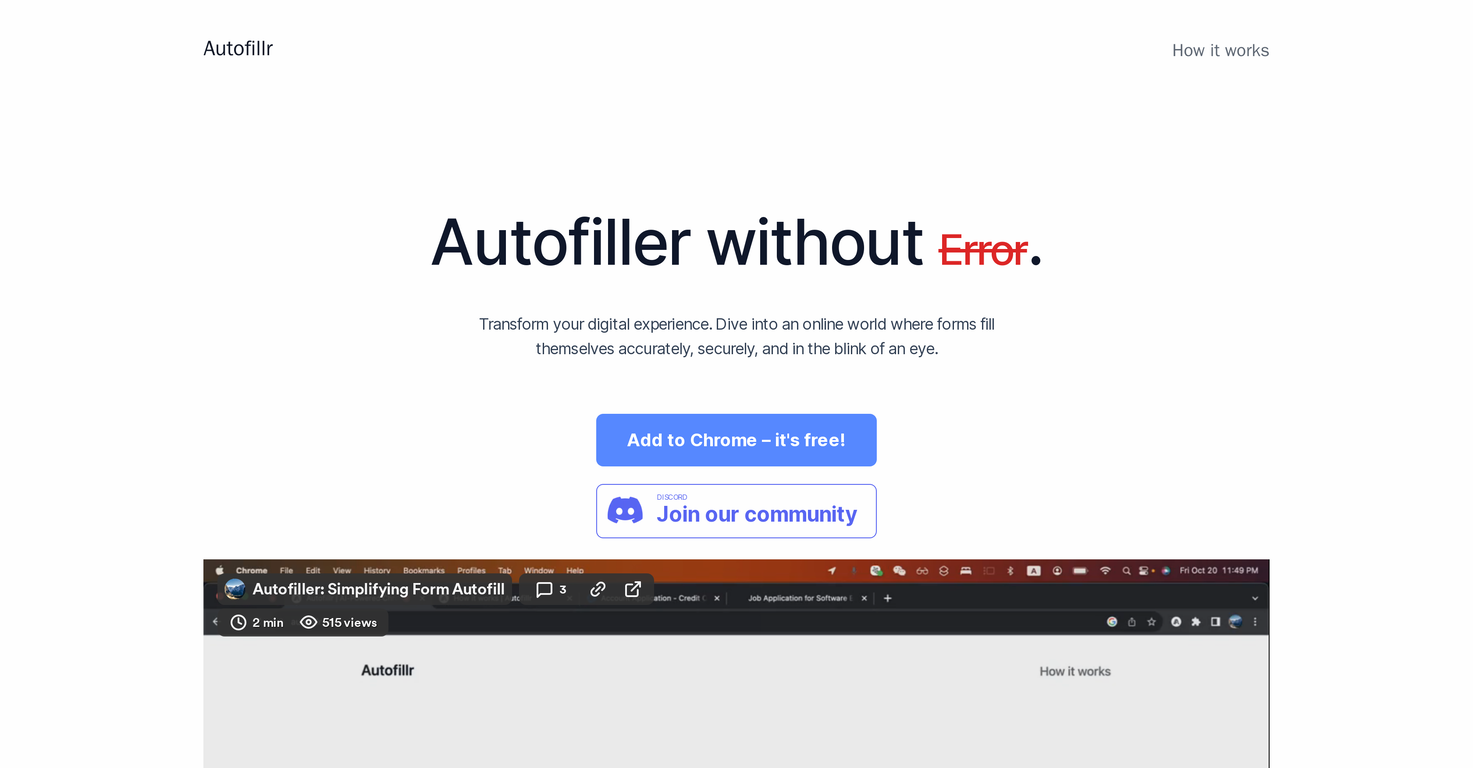 Autofillr screenshot