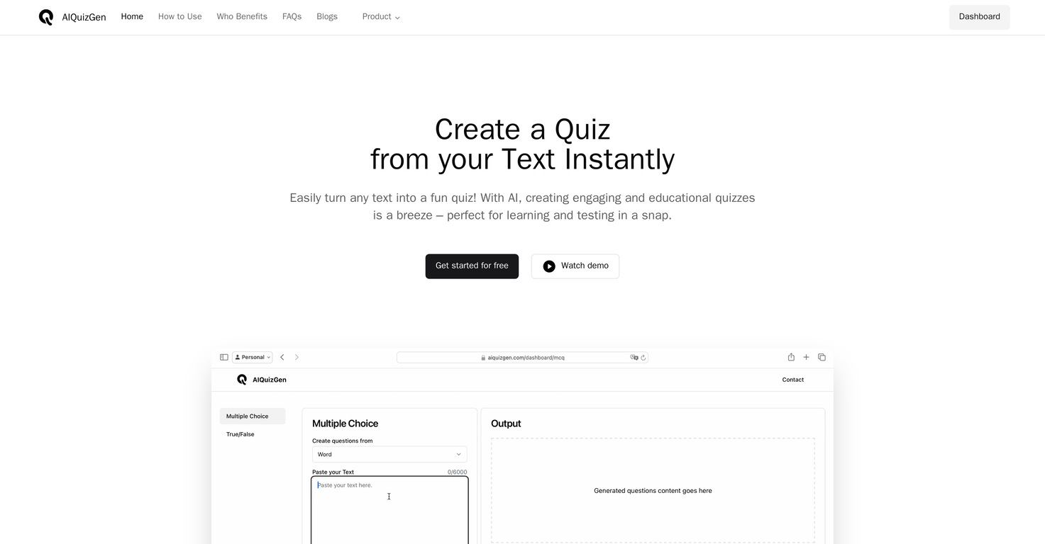 AIQuizGen screenshot