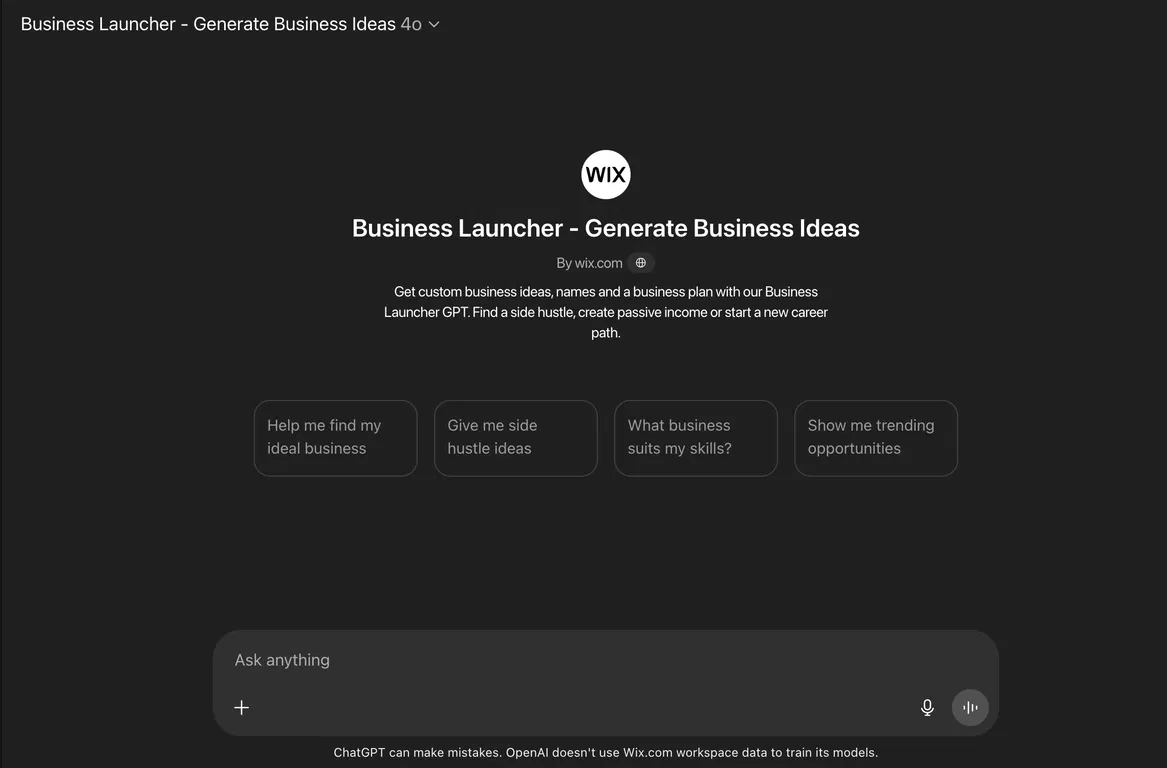 Wix Business Launcher - Generate Business Ideas screenshot