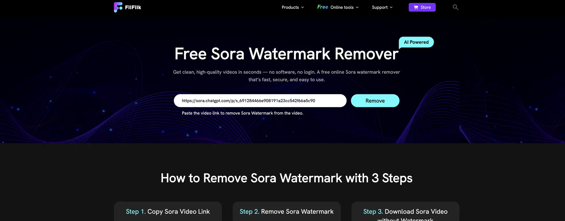 FliFlik Sora Watermark Remover screenshot
