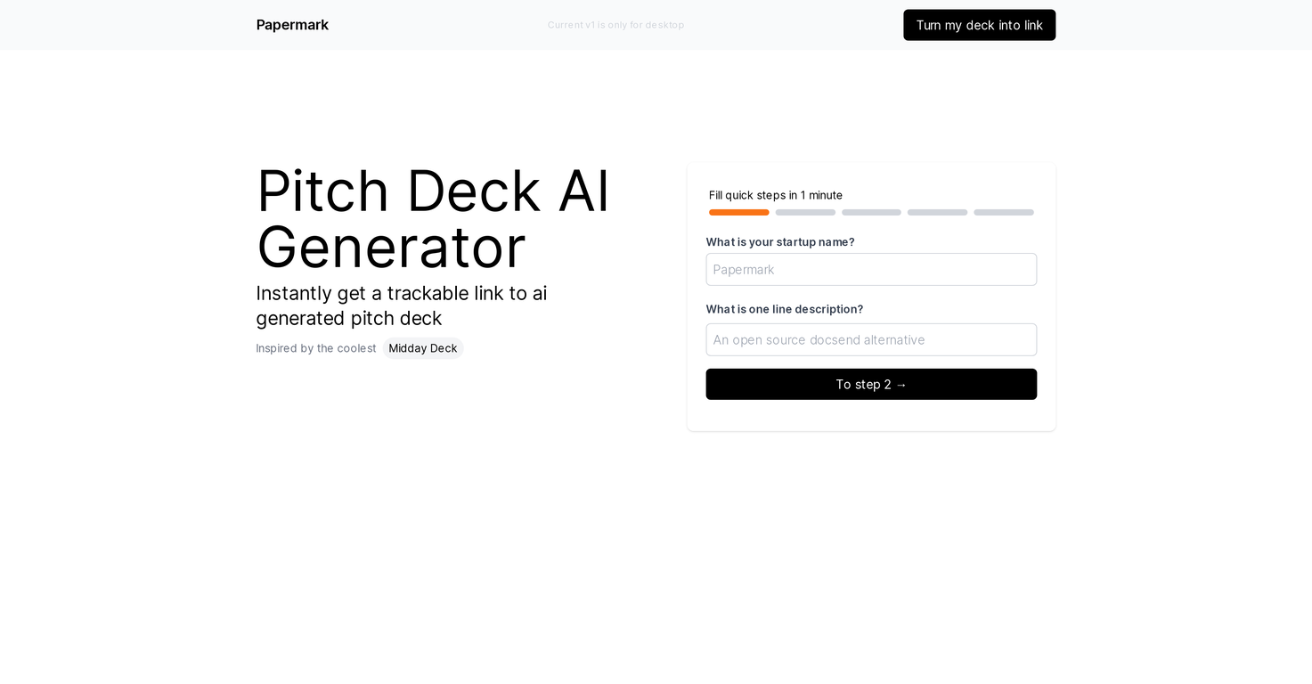 AI Pitch Deck Generator screenshot