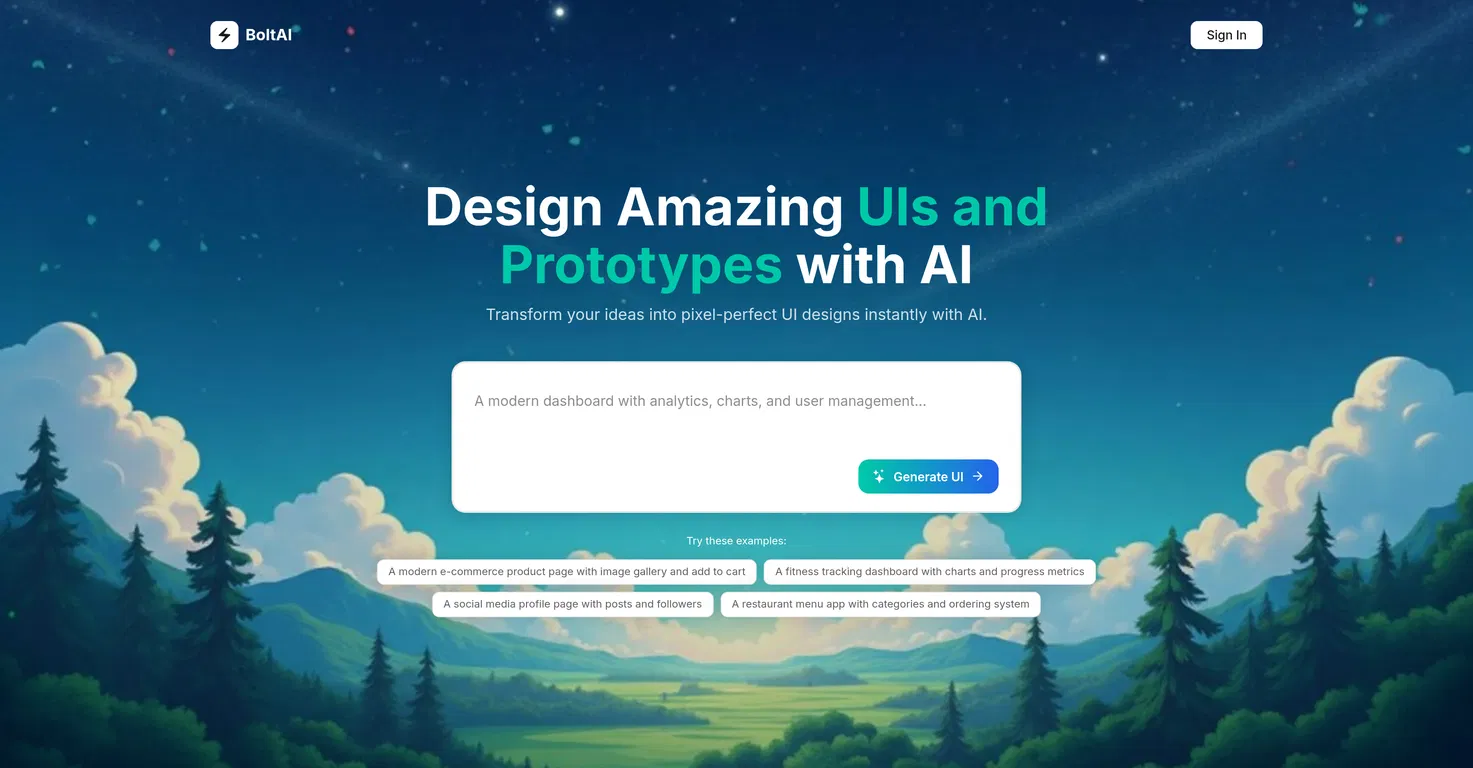 BoltAI Web Designer screenshot