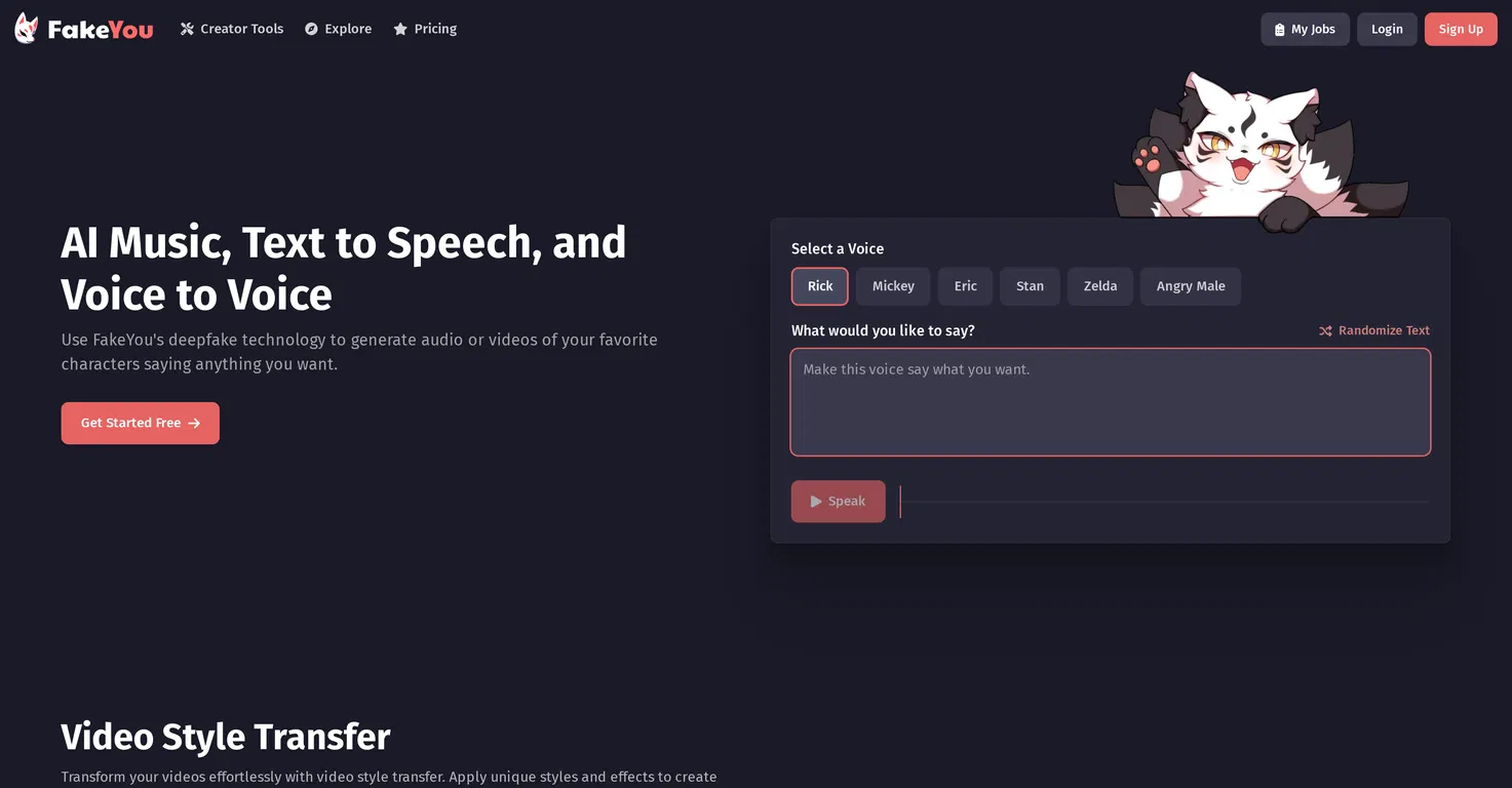 FakeYou screenshot