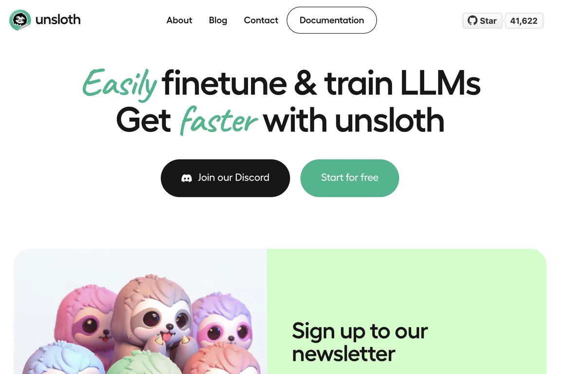 Unsloth AI screenshot