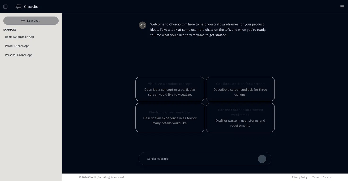 Chordio Wireframes screenshot