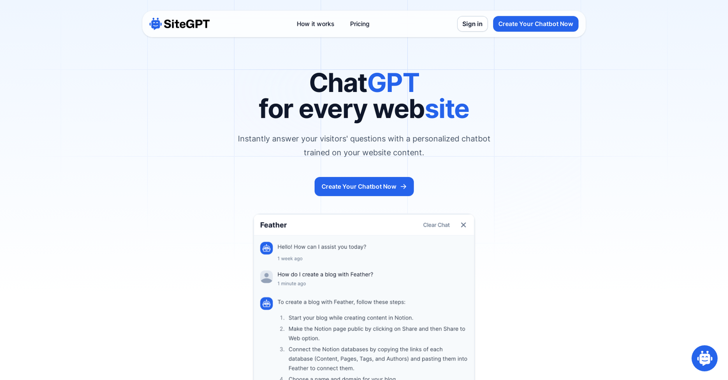 SiteGPT screenshot